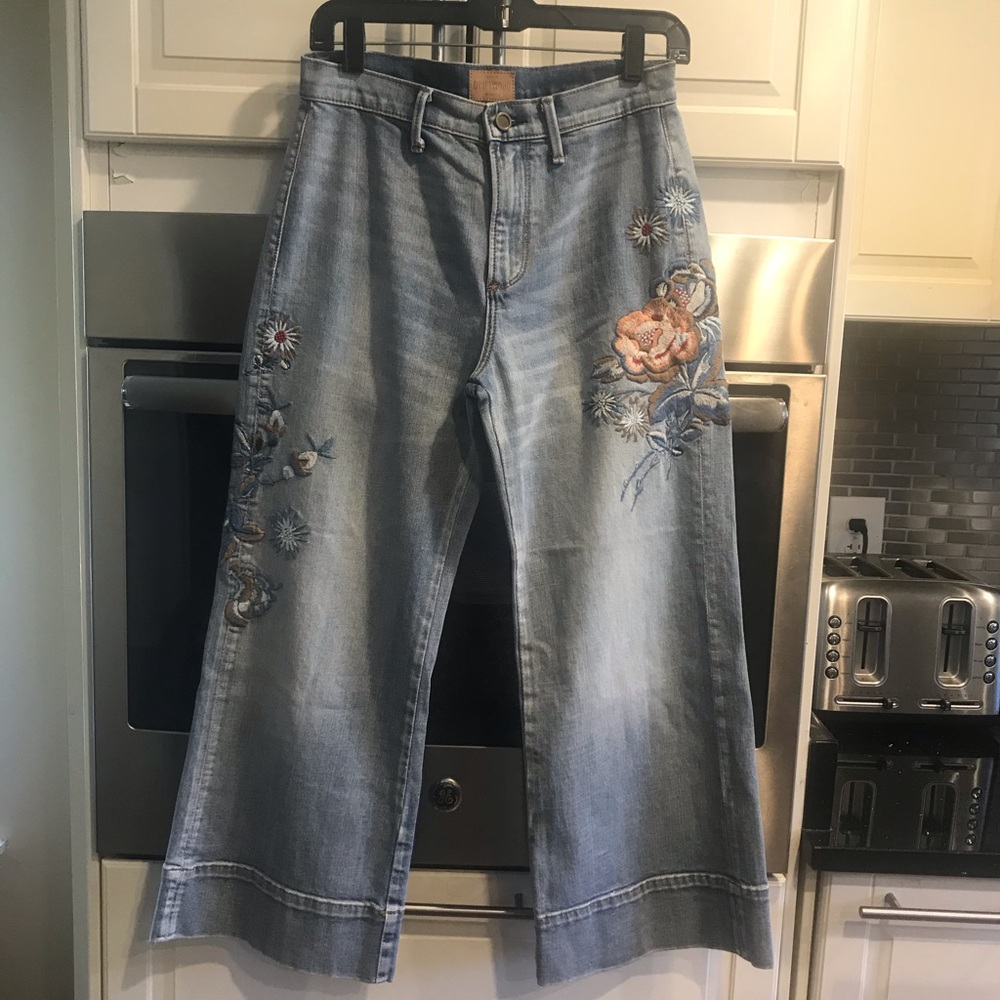 Driftwood Charlee Embroidered Wide Leg Jeans